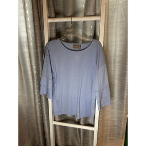 Chico's Blue Long Sleeve Tee, Size L (Chicos size 2)
